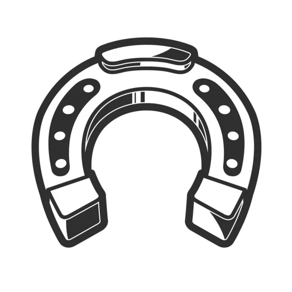 3Dスタイルで馬蹄形のシンプルなアイコン 運シンボルロゴ ベクトル — ストックベクタ