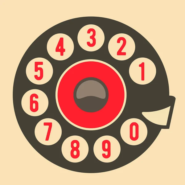 Старый Ротационный Телефон Диск Ретро Телефона Старинный Телефонный Набор Вектор — стоковый вектор