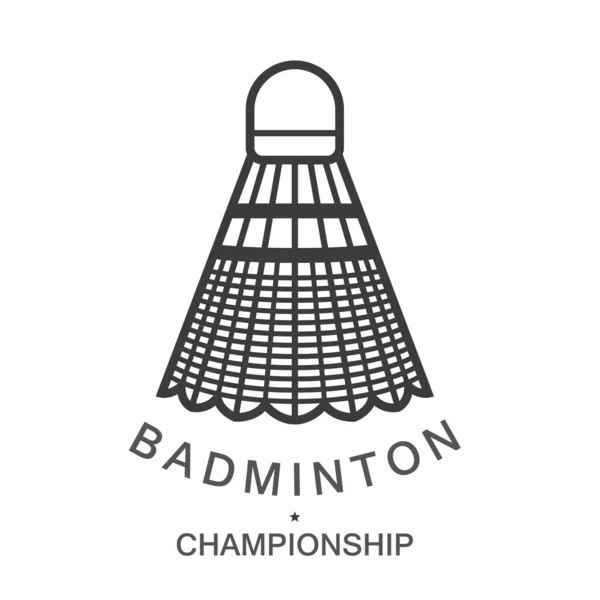 Badminton Emblem Feather Shuttlecock Summer Sports Symbol Vector — ストックベクタ