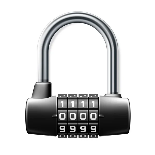 Combination Lock School Locker Room Code Padlock Icon Keyless Cylindrical — Stock Vector
