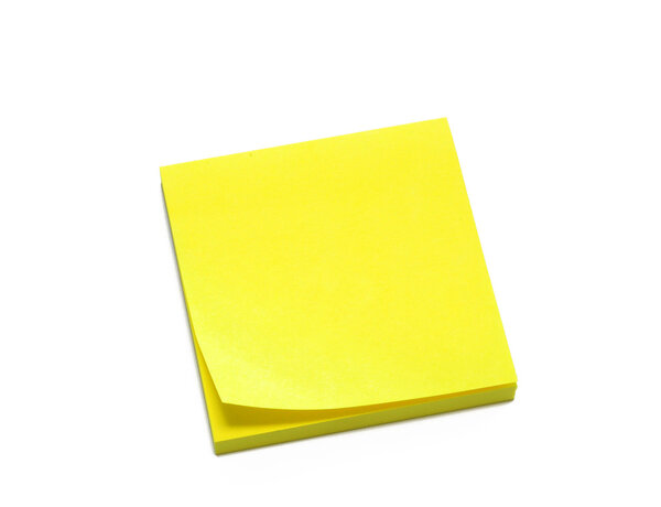 Yellow sticky notes on white background