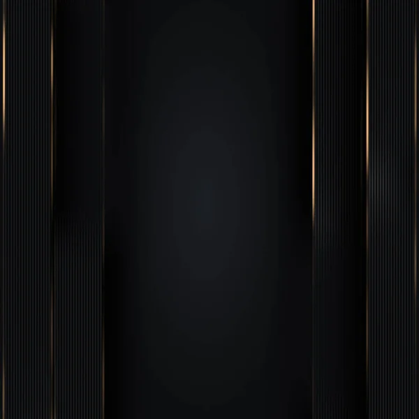 Luxury Collection Black Background Golden Stripes Elegant Square Composition Blank — Foto Stock