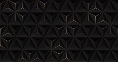 4k Abstract luxury black grey gradient backgrounds with triangles golden metallic stripes. Geometric graphic motion animation. Seamless looping dark backdrop. Simple elegant universal minimal 3d BG
