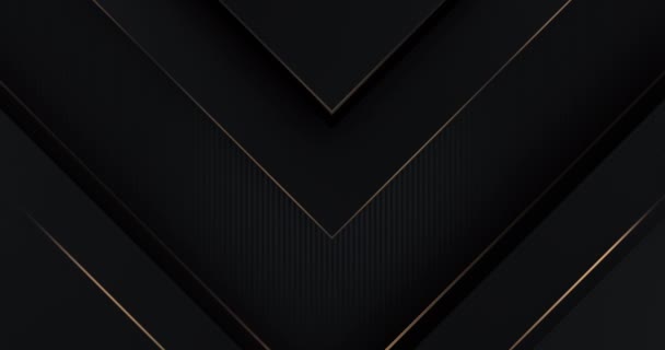 Linhas Triângulos Dourados Animados Design Premium Luxo Abstrato Bordas Triangulares — Vídeo de Stock