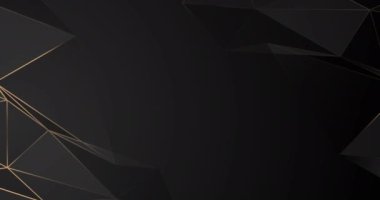 4K lüks koleksiyon. Altın çokgen hareketli siyah arkaplan. Güzel, koyu, zarif bir zemin. Dijital dikişsiz döngülü BG. Dijital gri duvar kağıdı. Soyut siyah animasyon. Parlak ışık