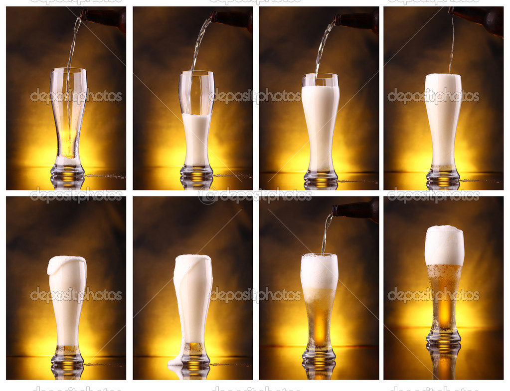 Light beer pouring
