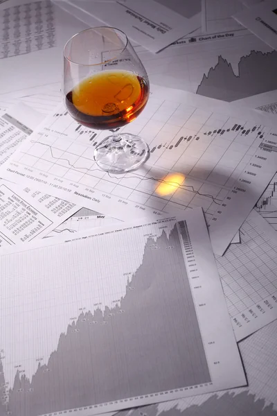 Brandy on charts — Stock Photo, Image