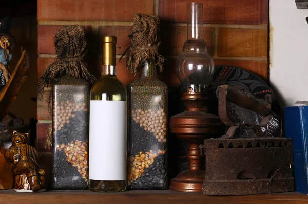 Flaska vitt vin — Stockfoto