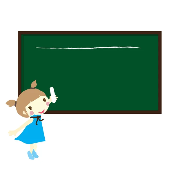 Girl with black board — Stock Vector