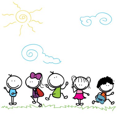 mutlu çocuklar doodle