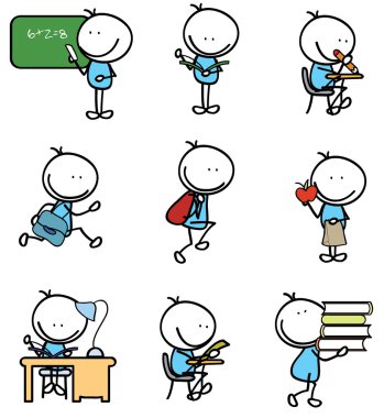 okul çocuk doodle