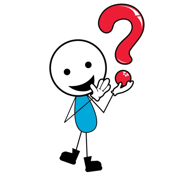 Stick figure with question mark — Stock Vector