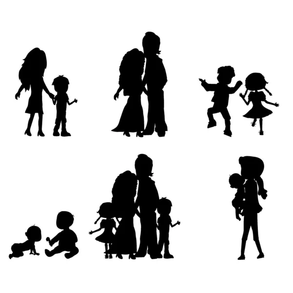 Silhouettes famille — Image vectorielle