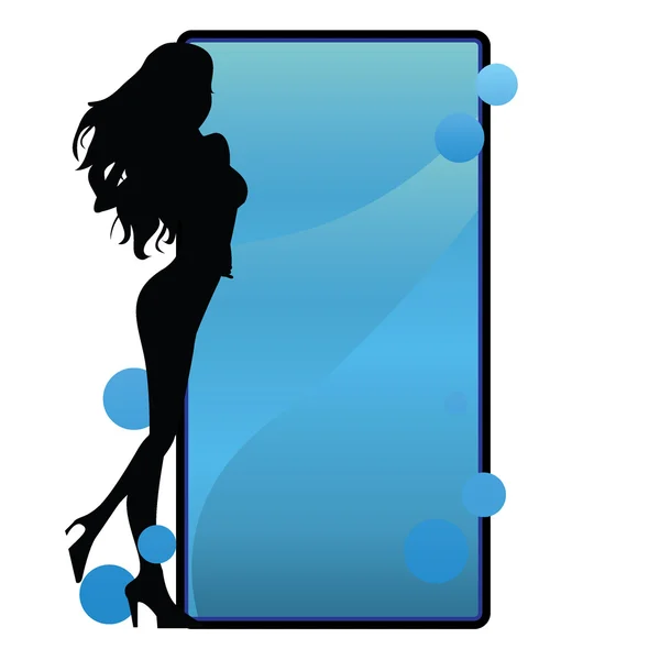 Silhouette lady billboard — Stock Vector