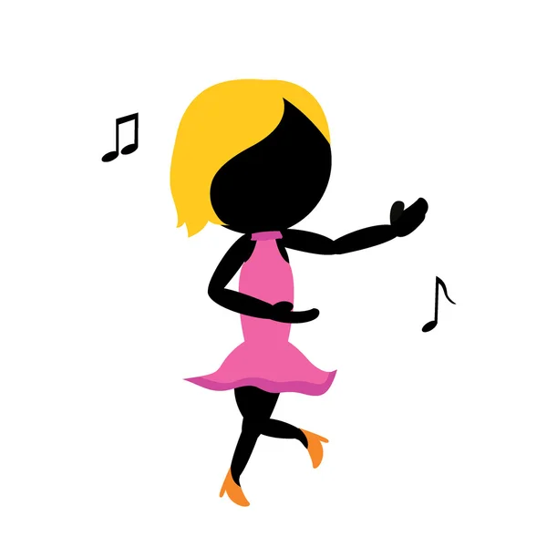 Dance stickwoman — стоковый вектор