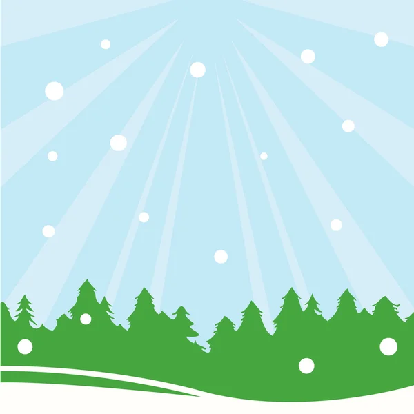 Snow and trees — Stock Vector
