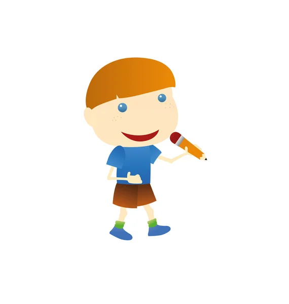 Boy and pencil — Stock Vector