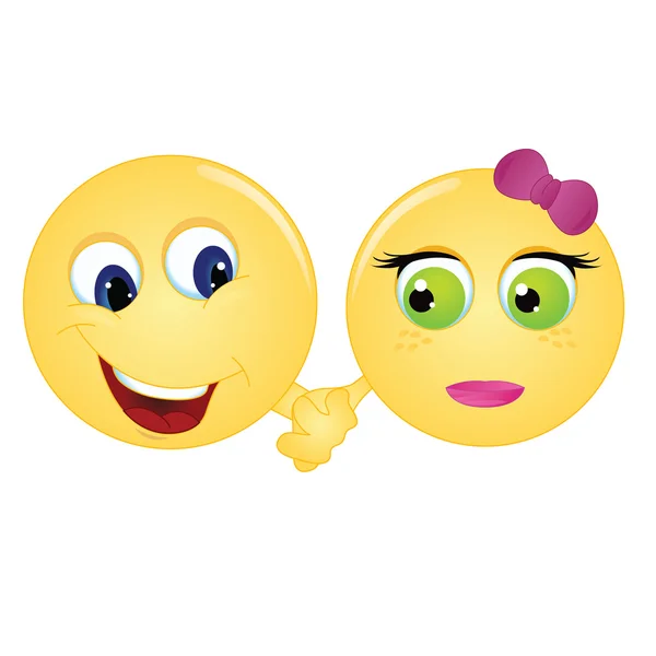 Emoticon couple — Stock Vector