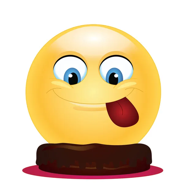 Emoticon and cake — Stock Vector