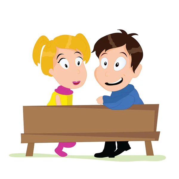 Couple on bench — Stock Vector