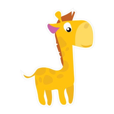 boyunda sevimli çizgi zürafa