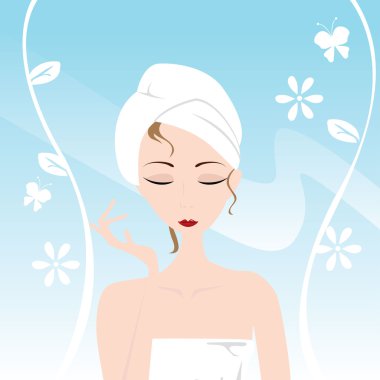 spa ve güzellik bir cilde sahip kız