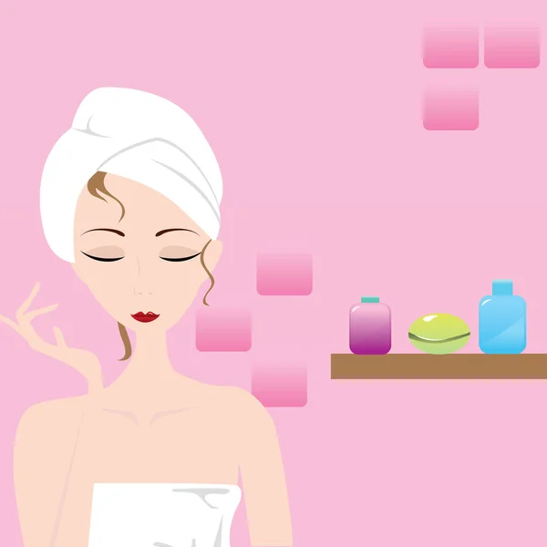 Chica teniendo un spa — Vector de stock