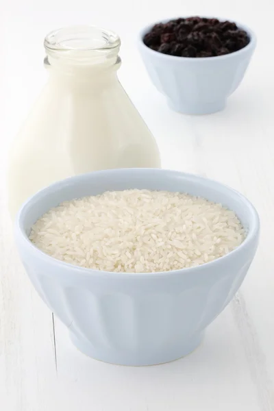 Рисовий пудинг інгредієнти — стокове фото