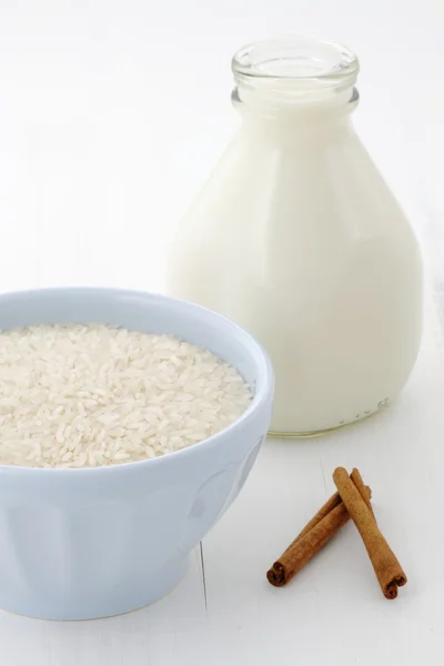 Rýžový pudink ingredience — Stock fotografie