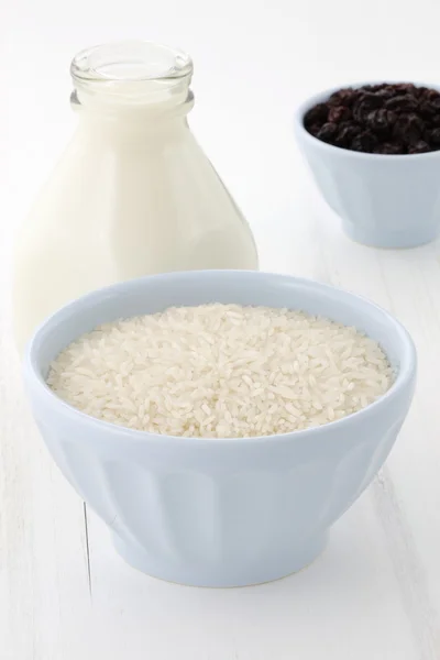 Rice pudding ingredients — Stock Photo, Image