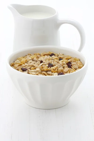 Delicious and healthy muesli cereal — Stock Photo, Image