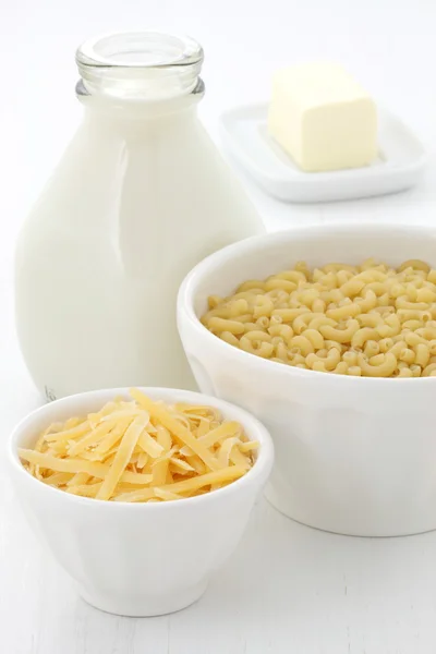 Fine macaroni and cheese ingredients — Stock Photo, Image