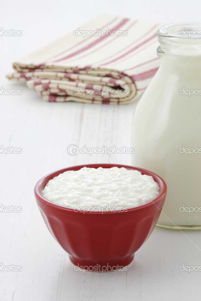 Delicious healthy milk and cottage cheese