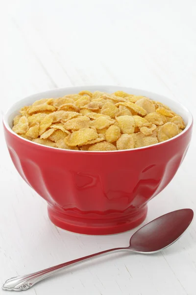 Leckere Cornflakes Frühstück — Stockfoto