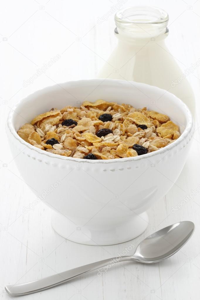 Delicious and healthy muesli cereal