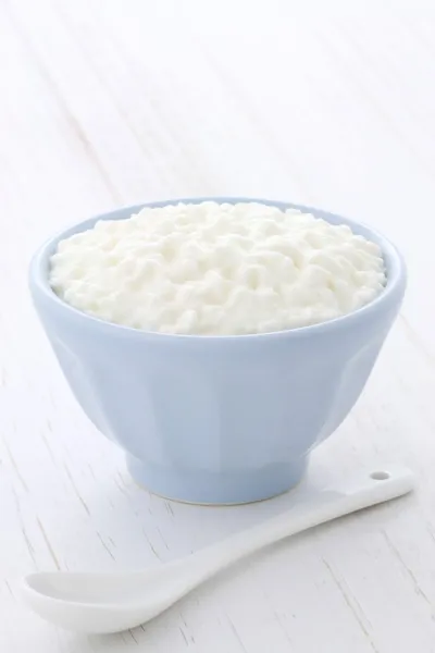 Delicious fresh and healthy cottage cheese — Stock Photo, Image