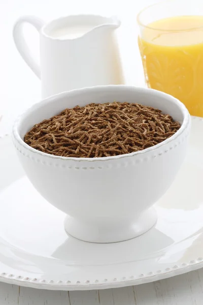 Wheat bran cereal breakfast — Stock Photo, Image
