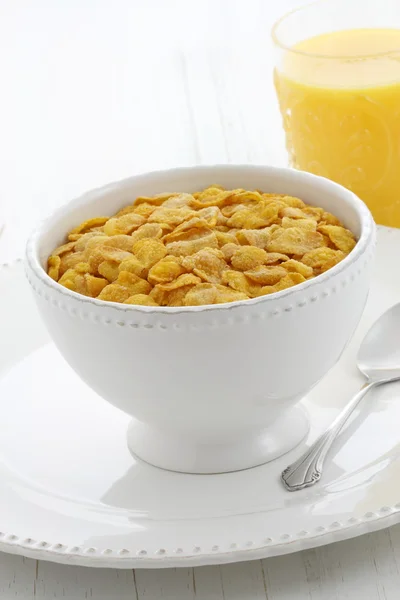 Gezonde cornflakes ontbijt — Stockfoto
