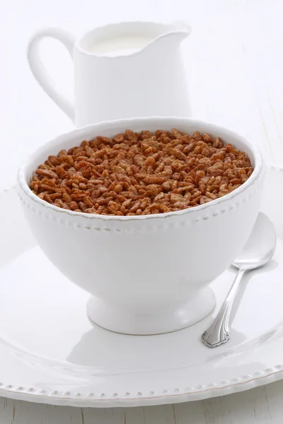 Deliziosi cereali al cioccolato al riso croccante — Foto Stock