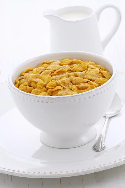 Gesunde Cornflakes Frühstück — Stockfoto