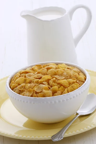 Gezonde cornflakes ontbijt — Stockfoto