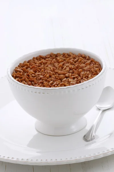 Delicioso cereal de chocolate de arroz crujiente — Foto de Stock