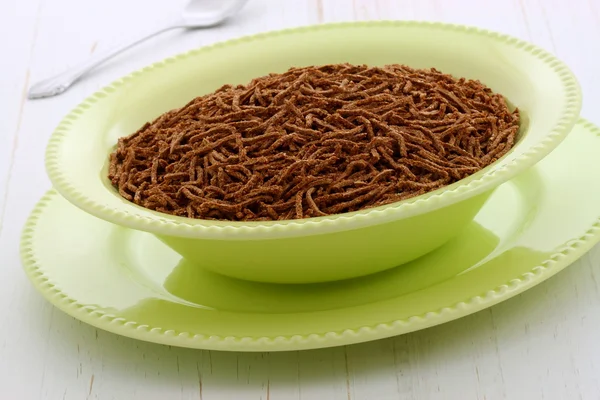 Delicious bran cereal breakfast — Stock Photo, Image