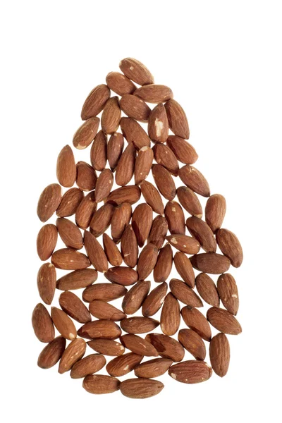 Pile of almonds close-up as background. — Stock Photo, Image