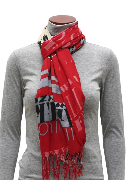 Red ornament scarf — Stock Photo, Image