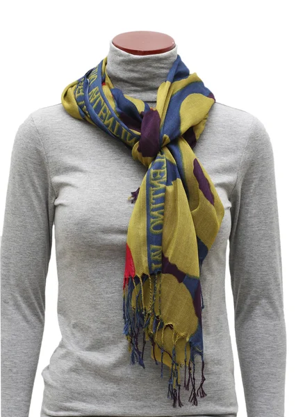 Разноцветный печатный шарф — стоковое фото