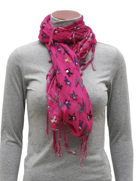 Pink fringe scarf — Stock Photo, Image