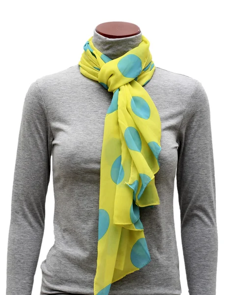 Scarf in green peas — Stock Photo, Image