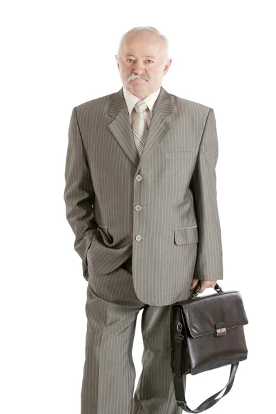 The man with a black leather case — Stock Photo, Image