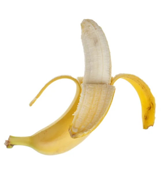 Pół obranych bananów — Zdjęcie stockowe
